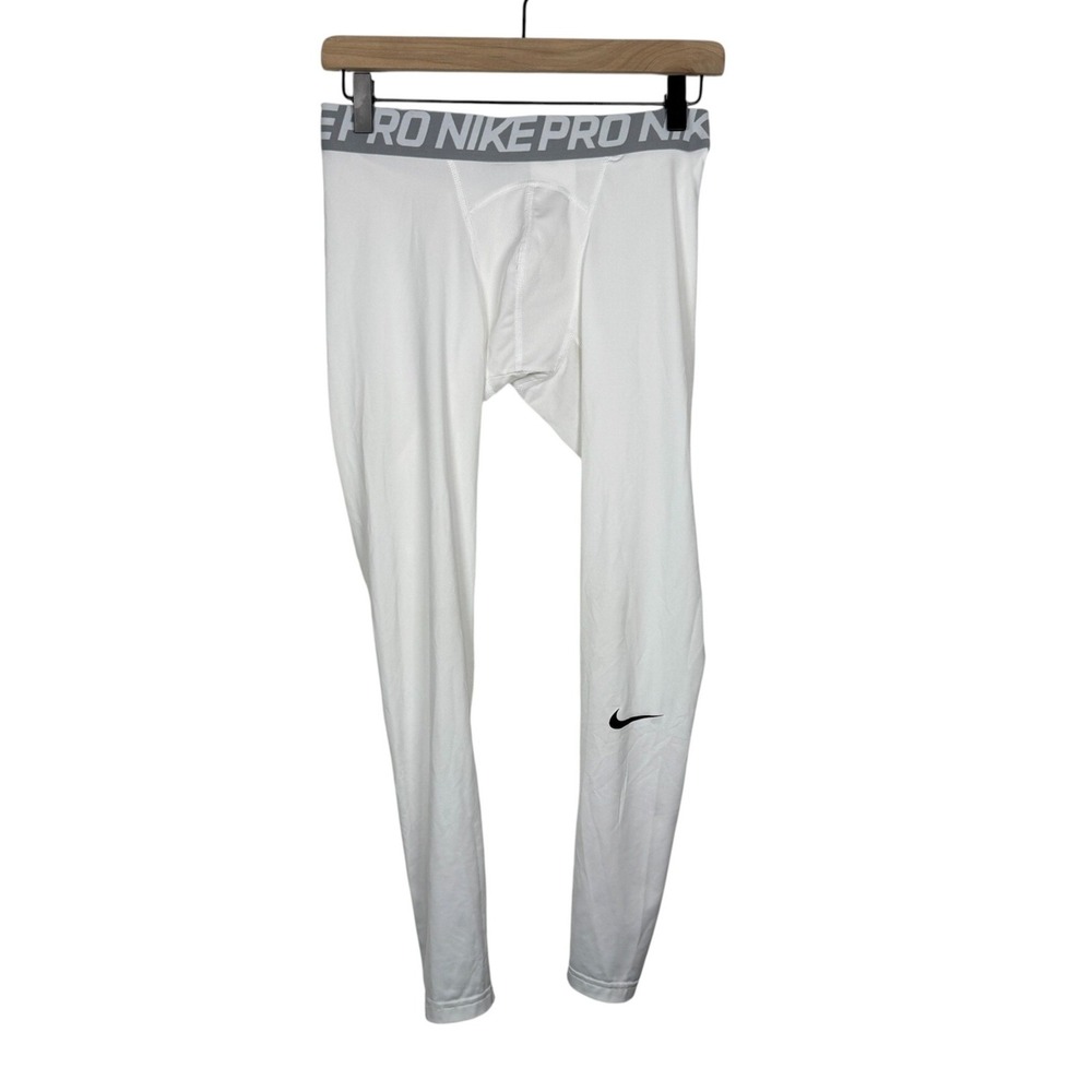 Nike Men's Pro Dri-Fit Compression Tights Size M White Gray Athetic Sportswear